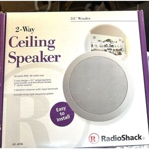 RadioShack 2-Way 5.25" Ceiling Speaker In-Wall/In-Ceiling Audio Easy Install NEW
